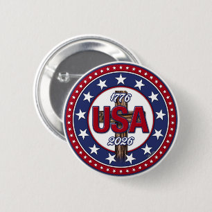 Rugged Cross USA 1776-2026 Button