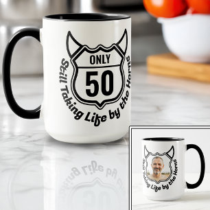 Rugged Custom Meilenstein GeburtstagsEmblem+Foto Tasse
