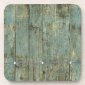 Rugged Distressed Old Planks Blue Untersetzer (Vorderseite)