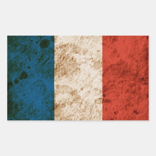 Rugged French Flag Rechteckiger Aufkleber (Vorderseite)
