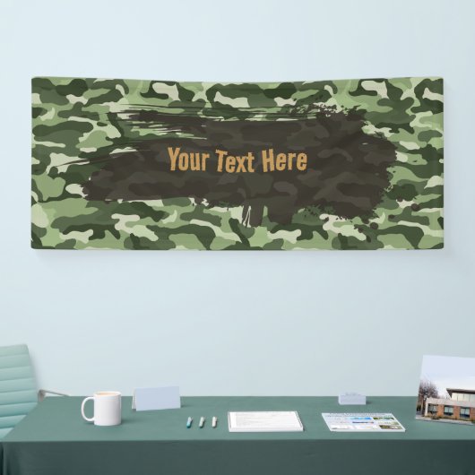 Rugged Green Camouflage Long Banner (Messe)