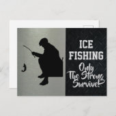 Rugged Ice Fishing Wintersport Hobby Männer Postkarte (Vorne/Hinten)
