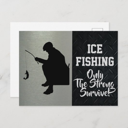 Rugged Ice Fishing Wintersport Hobby Männer Postkarte (Vorne/Hinten)