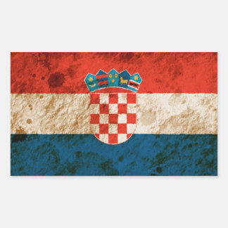 Rugged Kroatische Flagge Rechteckiger Aufkleber