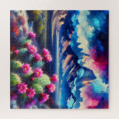 Rugged Mountains Blooming Cactus Square 556 pc Puzzle (Horizontal)