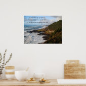 Rugged Ocean Coast Isaiah 41:10 Print Poster (Küche)