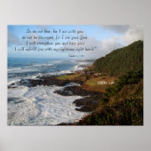 Rugged Ocean Coast Isaiah 41:10 Print Poster (Vorne)