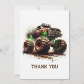 Rugged Off-Road Monster Truck Geburtstag Dankeskarte (Vorderseite)