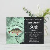 Rugged Perch Ice Fischen Männer zum Geburtstag Einladung (Stehend Vorderseite)