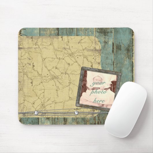 Rugged Planks Map Mousepad Mouse Pad (Mit Mouse)