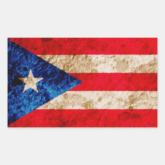 Rugged Puerto-Rico-Flagge Rechteckiger Aufkleber