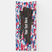Rugged Red White & Blue Camouflage Long Banner (Vertikal)