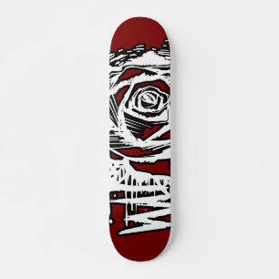 Rugged Rose Graffiti-Kunst – Weiße Drip-Rose auf R Skateboard