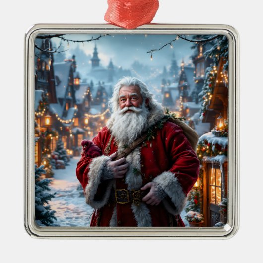 Rugged Santa Ornament Aus Metall (Vorne)