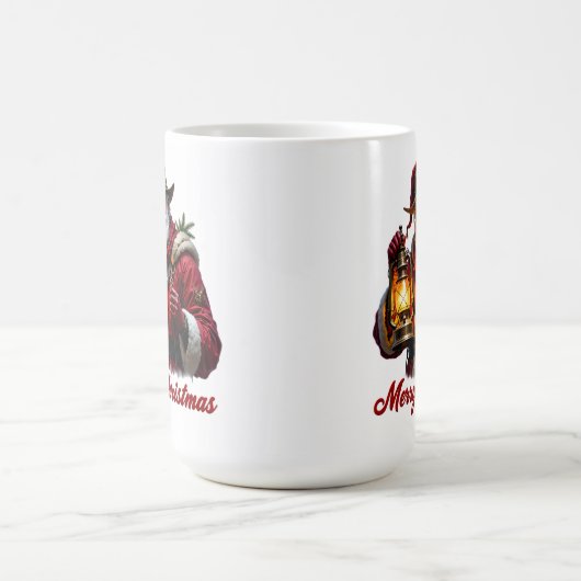Rugged Santa's Christmas Lantern Kaffeetasse (Mittel)