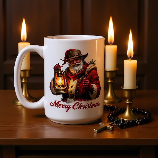 Rugged Santa's Christmas Lantern Kaffeetasse