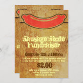 Rugged Sausage Sizzle Party Einladung (Vorne/Hinten)