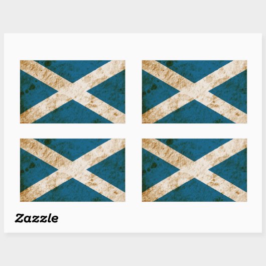 Rugged Scottish Flag Rechteckiger Aufkleber (Blatt)