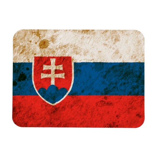 Rugged slowakische Flagge Magnet (Horizontal)