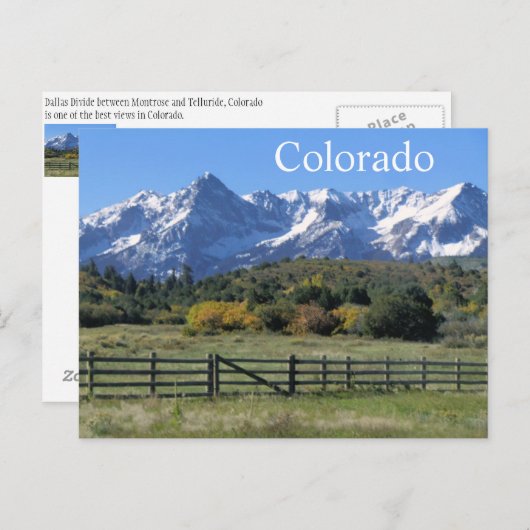 Rugged Snowy Autumn Colorado Postcard Postkarte (Vorne/Hinten)