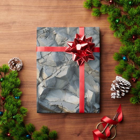 Rugged Stone Texture Wrapping Paper Roll Geschenkpapier (Feiertagsgeschenk)