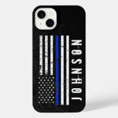 Rugged Style Police Flag mit Individuelle Name iPhone Hülle (Rückseite)