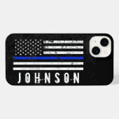 Rugged Style Police Flag mit Individuelle Name iPhone Hülle (Rückseite (Horizontal))