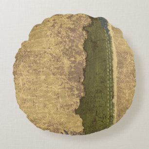 Rugged Tan und Forest Green Round Throw Kissen