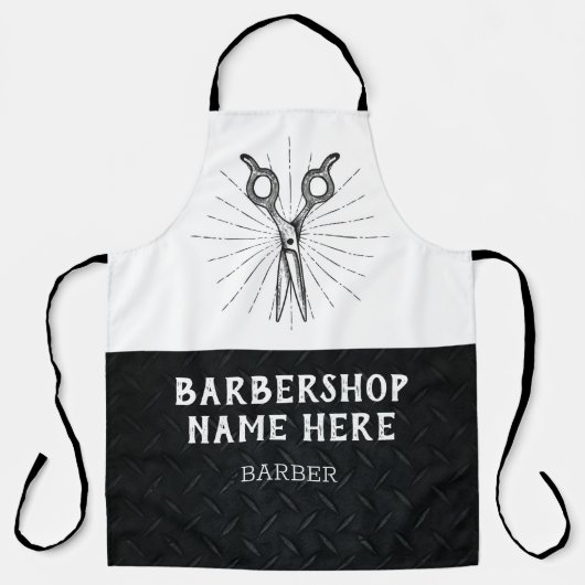 Rugged Trendy Modern Barbershop Ap Schürze (Vorderseite)