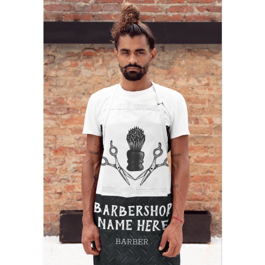Rugged Trendy Modern Barbershop Barbershop Schürze