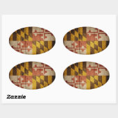 Rugged Wood Maryland Flag Ovaler Aufkleber (Blatt)