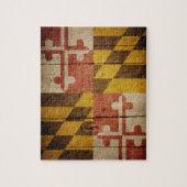 Rugged Wood Maryland Flag Puzzle (Vertikal)