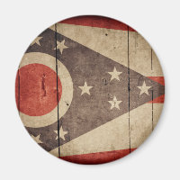 Rugged Wood Ohio Flag