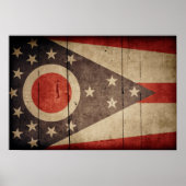 Rugged Wood Ohio Flag Poster (Vorne)