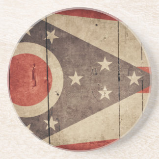 Rugged Wood Ohio Flag Sandstein Untersetzer
