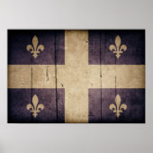 Rugged Wood Quebec Flag Poster (Vorne)