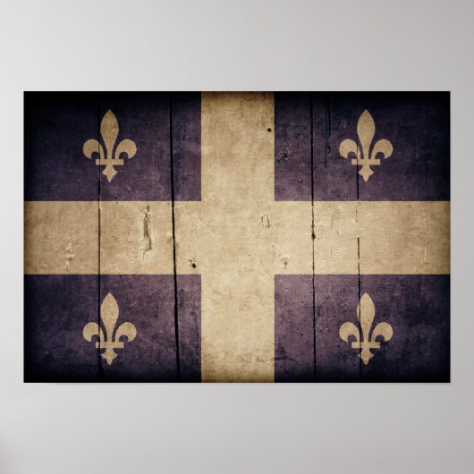 Rugged Wood Quebec Flag Poster (Vorne)