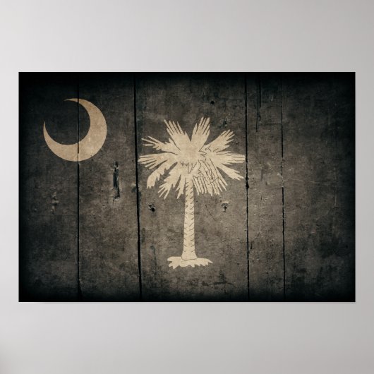 Rugged Wood South Carolina Flag Poster (Vorne)