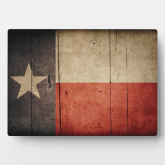 Rugged Wood Texas Flag Fotoplatte