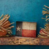 Rugged Wood Texas Flag Fotoplatte (Seite)
