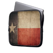 Rugged Wood Texas Flag Laptopschutzhülle (Vorderseite Links)