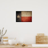 Rugged Wood Texas Flag Poster (Küche)