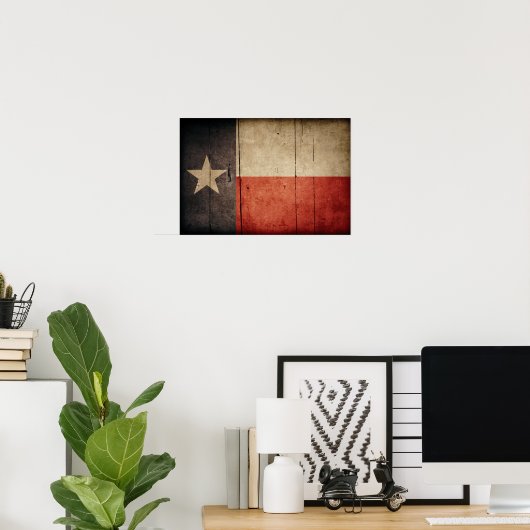 Rugged Wood Texas Flag Poster (Heimbüro)