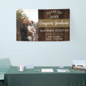 Rugged Woodsy Foto Abschluss Glückwunsch Graduate Banner (Messeveranstaltung)