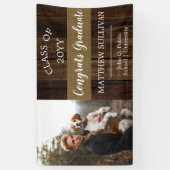 Rugged Woodsy Foto Abschluss Glückwunsch Graduate Banner (Vertikal)