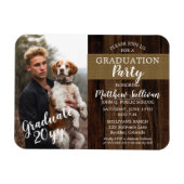 Rugged Woodsy Foto Graduation Party Magnet (Horizontal)