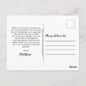 Rugged Woodsy Foto Graduation Party Postkarte (Rückseite)