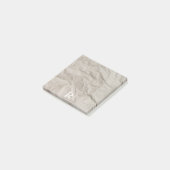 Ruggepanzertes, robustes Monogramm, in Beige zerkn Post-it Klebezettel (angewinkelt)