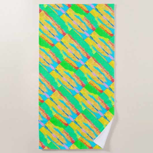 Rugs und Rags abstrakte Reinkunst Strandtuch (Vorderseite)