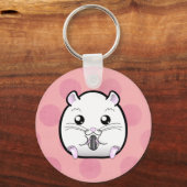 Rugular All White Syrian Hamster Schlüsselanhänger (Vorderseite)